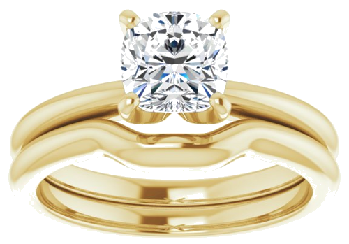 Sužadėtuvių Žiedas „Solitaire“ 14k yellow gold Cushion 6mm (8)