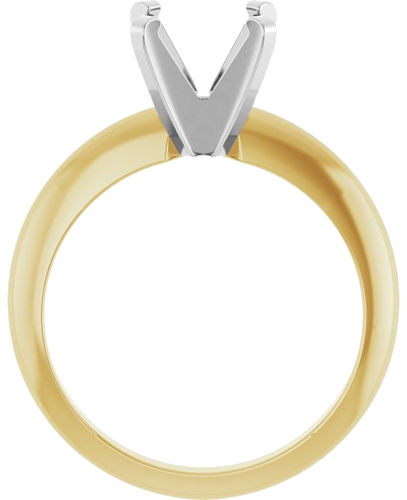 14K Yellow White 7.6 mm Round Solitaire Engagement Ring Mounting (2)