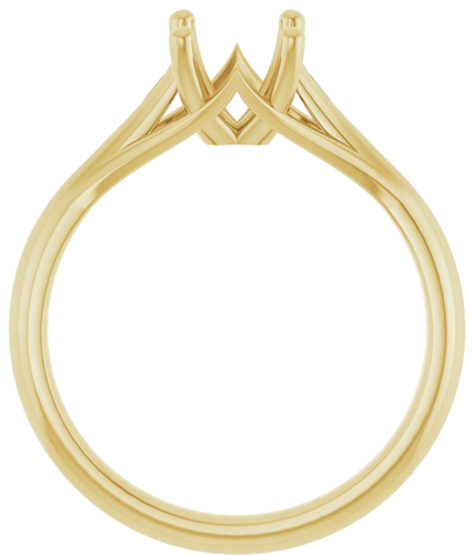 14K Yellow 8x6 mm Oval Solitaire Engagement Ring Mounting (2)