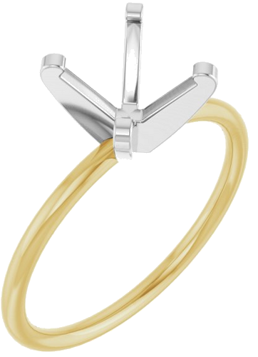 Sužadėtuvių Žiedas „Solitaire“ 14k yellow/white gold Round 8mm (1)