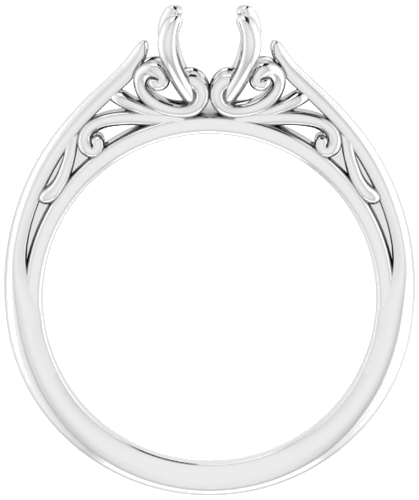 Sužadėtuvių Žiedas „Solitaire“ 585 Baltojo Aukso Round 5.8mm (4)