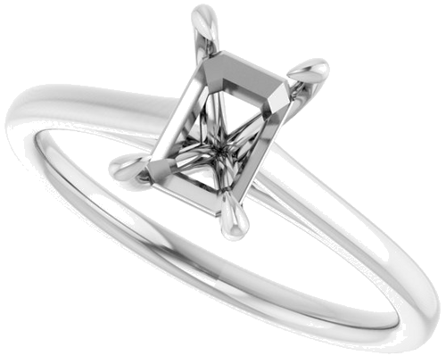 Sužadėtuvių Žiedas „Claw-Prong Solitaire“ 950 Platinos Emerald 7mm x 5mm (5)
