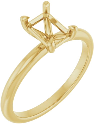 14K Yellow 7x5 mm Emerald Solitaire Engagement Ring Mounting (1)