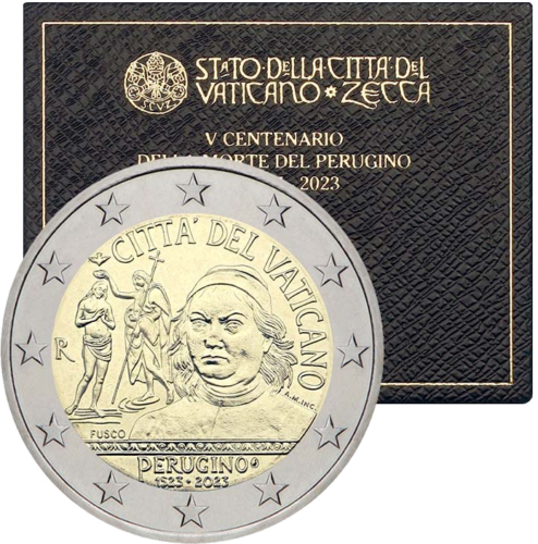 2023 Ватикан Пьетро Перуджино монета 2 евро (1)