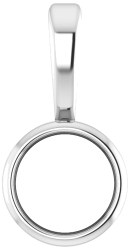 14K White 3.5 mm Round Bezel-Set Solitaire Pendant Mounting (1)