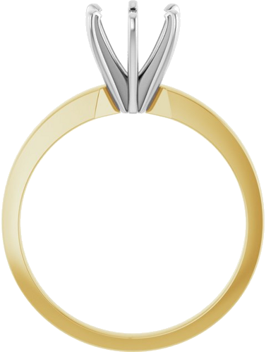 Sužadėtuvių Žiedas „Solitaire“ 585 Baltojo Ir Geltonojo Aukso Round 6mm x 6.6mm (2)