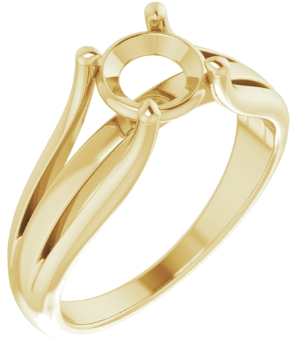 Sužadėtuvių Žiedas „Solitaire“ 585 Geltonojo Aukso Round 6.5mm (1)