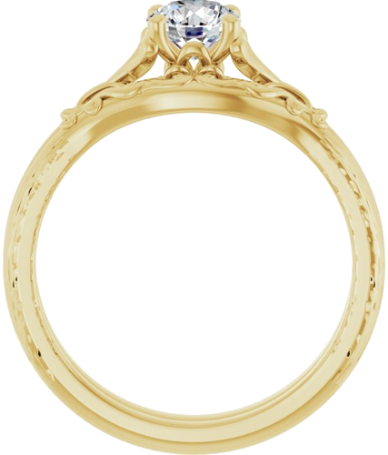 Sužadėtuvių Žiedas „Solitaire“ 14k yellow gold Round 5.2mm (7)