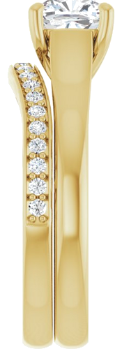 Sužadėtuvių Žiedas „Solitaire“ 10k yellow gold Cushion 6mm (9)