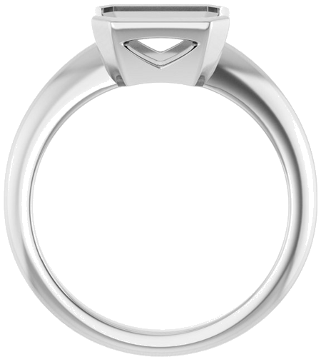 Sužadėtuvių Žiedas „Bezel-Set Solitaire“ 14k white gold Emerald 8mm x 6mm (2)