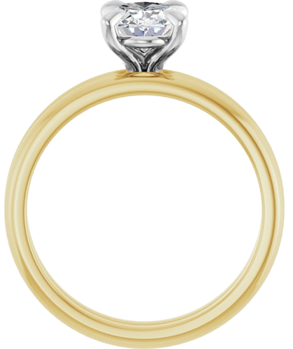Sužadėtuvių Žiedas „Solitaire“ 585 Baltojo Ir Geltonojo Aukso Oval 8mm x 6mm (7)