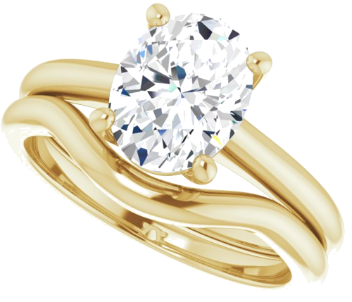 Sužadėtuvių Žiedas 585 Geltonojo Aukso Oval 9mm x 7mm (10)