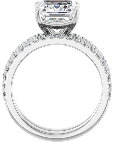 Sužadėtuvių Žiedas „Solitaire“ 14k white gold Emerald 10mm x 8mm (2)