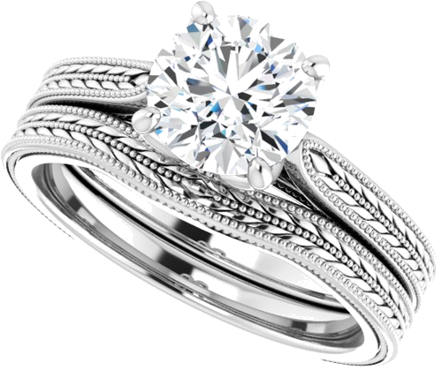 Sužadėtuvių Žiedas „Solitaire“ 950 Platinos Round 7mm (10)