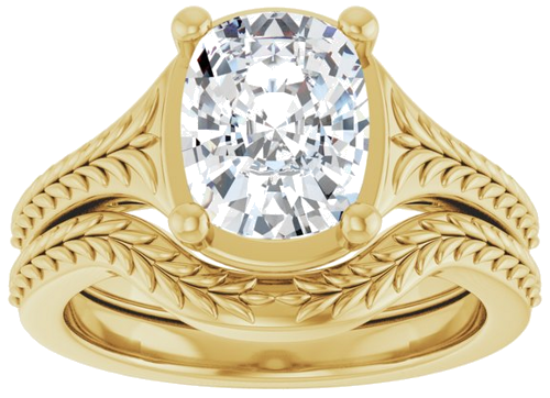Sužadėtuvių Žiedas „Solitaire“ 14k yellow gold Elongated Cushion 9mm x 7mm (8)