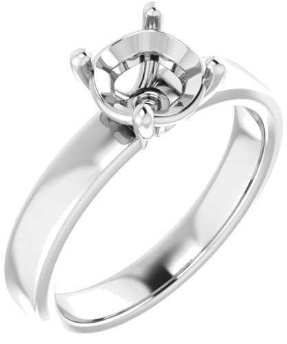 Sužadėtuvių Žiedas „Solitaire“ 14k white gold Round 7mm (1)