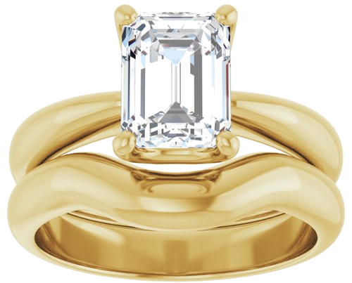 Sužadėtuvių Žiedas „Solitaire Crown-Inspired“ 14k yellow gold Emerald 8mm x 6mm (8)