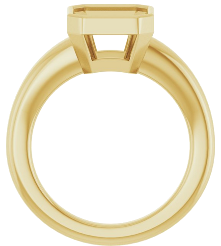 Sužadėtuvių Žiedas „Bezel-Set Solitaire“ 14k yellow gold Asscher 8mm (2)