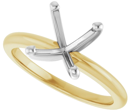 14K Yellow   White  10x8 mm Oval Solitaire Engagement Ring Mounting (5)