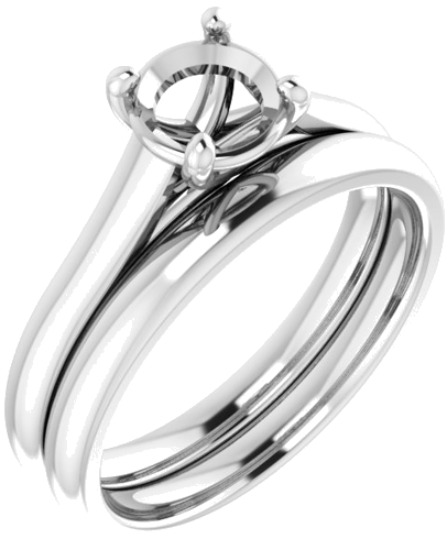 14K White 6.5 mm Round Solitaire Engagement Ring Mounting (6)