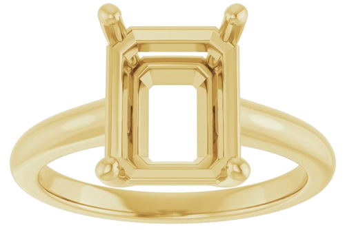 Sužadėtuvių Žiedas „V-End Prong“ 14k yellow gold Emerald 10mm x 8mm (3)