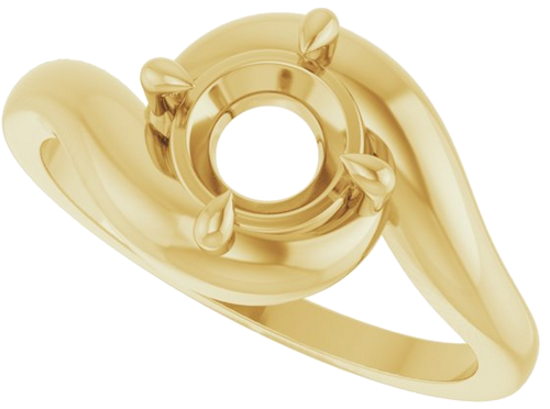 Sužadėtuvių Žiedas „Claw-Prong Solitaire Bypass“ 14k yellow gold Round 6.5mm (5)