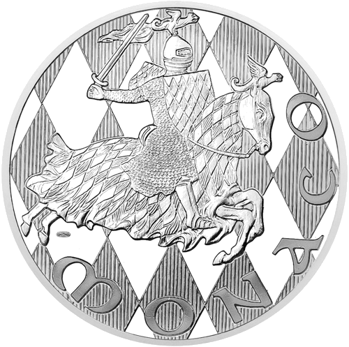 100 franki Grimaldi dinastija 1997 Monako sudraba monēta (2)