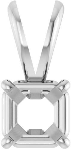 Pakabukas „Solitaire“ 14k white gold Asscher 5mm (1)