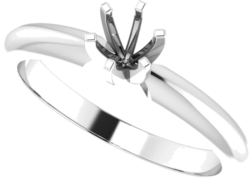 Sužadėtuvių Žiedas „Light Solitaire“ 585 Baltojo Aukso Round 4mm x 4.1mm (5)