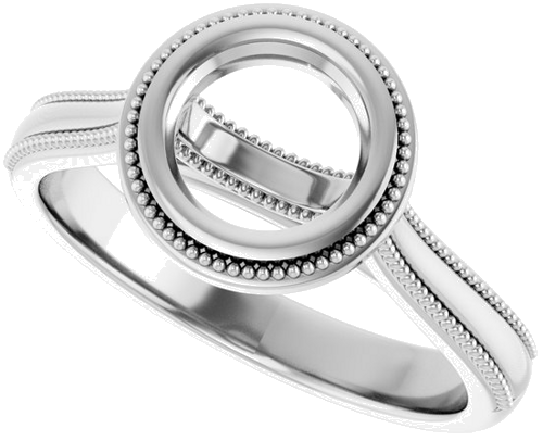 Sužadėtuvių Žiedas „Bezel-Set Solitaire“ 18k white gold Round 6.5mm (5)