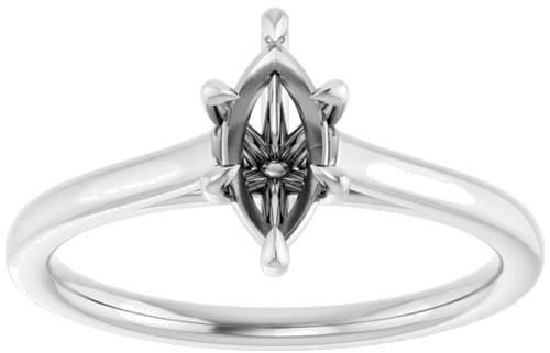 Sužadėtuvių Žiedas „Claw-Pong“ 14k white gold Marquise 8mm x 4mm (3)