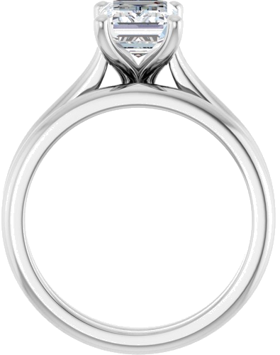 Sužadėtuvių Žiedas „Accented“ 18k white gold Emerald 8mm x 6mm (7)