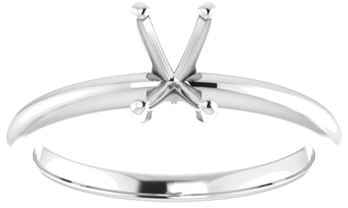 14K White  6x4 mm Emerald Solitaire Engagement Ring Mounting (3)