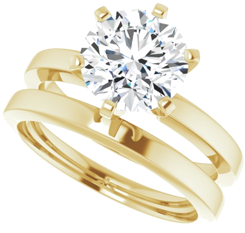 Sužadėtuvių Žiedas „Solitaire“ 14k yellow gold Round 8.2mm (10)