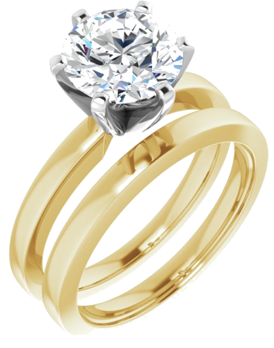 Sužadėtuvių Žiedas „Solitaire“ 18k yellow/white gold Round 8.2mm (6)