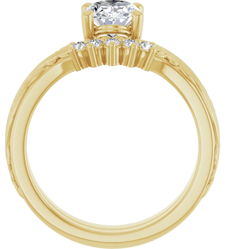 Sužadėtuvių Žiedas „Solitaire Sculptural“ 14k yellow gold Oval 8mm x 6mm (7)