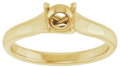 14K Yellow 5.2 mm Round Solitaire Engagement Ring Mounting (3)