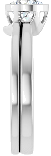 Sužadėtuvių Žiedas „Bezel-Set Solitaire“ 585 Baltojo Aukso Round 6.5mm (9)