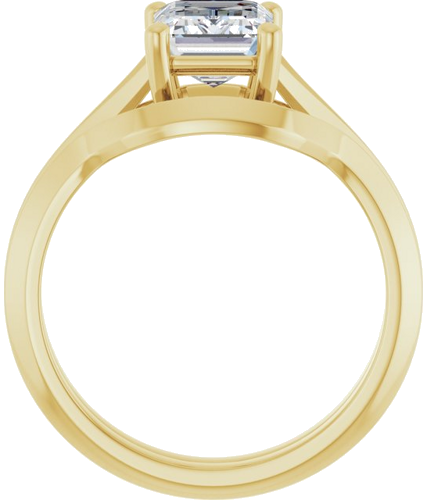 Sužadėtuvių Žiedas „Solitaire Split Shank“ 14k yellow gold Emerald 8mm x 6mm (7)