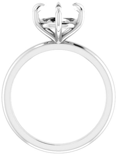 14K White 8.8 mm Round Solitaire Engagement Ring Mounting (2)