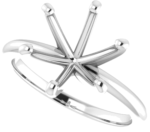 14K White  10 mm Round Solitaire Engagement Ring Mounting (5)