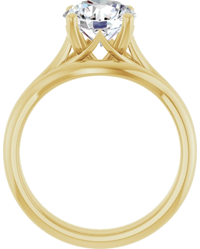 14K Yellow 8 mm Round Solitaire Engagement Ring Mounting (7)
