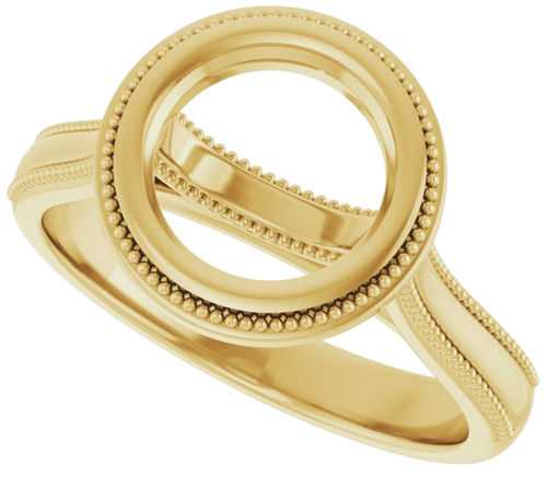 14K Yellow 8 mm Round Solitaire Engagement Ring Mounting (4)