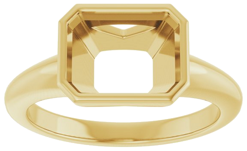 Sužadėtuvių Žiedas „Bezel-Set Solitaire“ 14k yellow gold Emerald 9mm x 7mm (3)