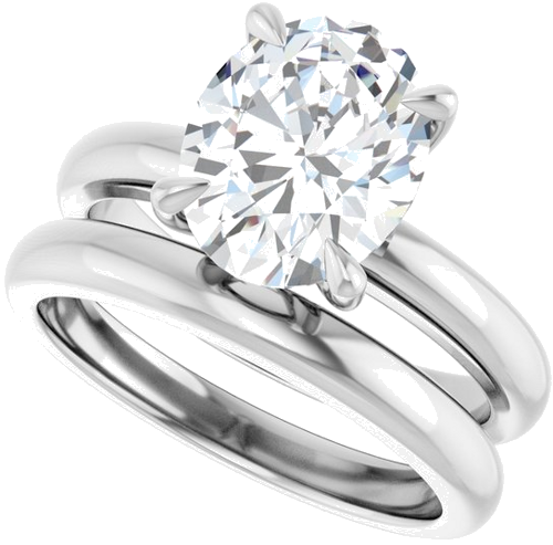 Sužadėtuvių Žiedas „Claw-Prong Solitaire“ 950 Platinos Oval 10mm x 8mm (10)