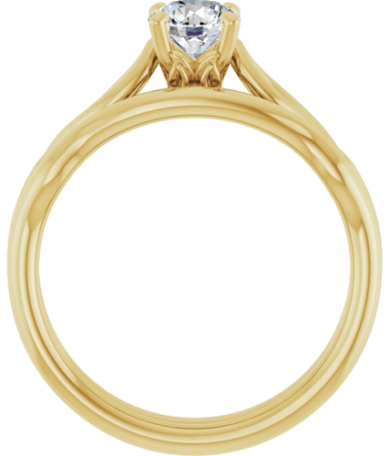 14K Yellow  5.2 mm Round Solitaire Engagement Ring Mounting (7)