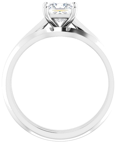 Sužadėtuvių Žiedas „Claw-Prong“ 14k white gold Square 5mm (7)