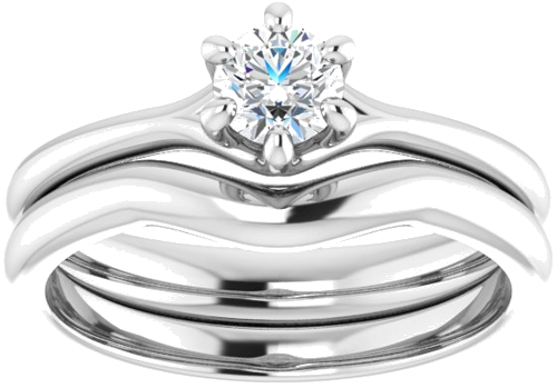 Sužadėtuvių Žiedas „Solitaire“ 14k white gold Round 4.4mm (8)
