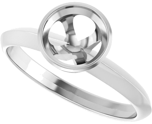 Sužadėtuvių Žiedas „Solitaire“ 585 Baltojo Aukso Round 6.5mm (5)