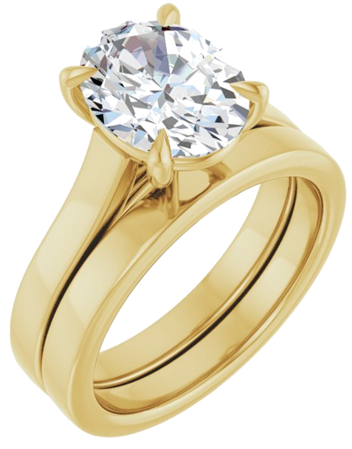 Sužadėtuvių Žiedas „Claw-Prong“ 14k yellow gold Oval 10mm x 8mm (6)